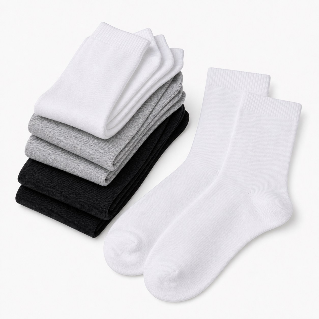 Plain cotton socks without logo or text